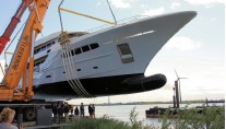 The launch of the 49m Acico superyacht Nassima - Photo courtesy of Olivier van Meer